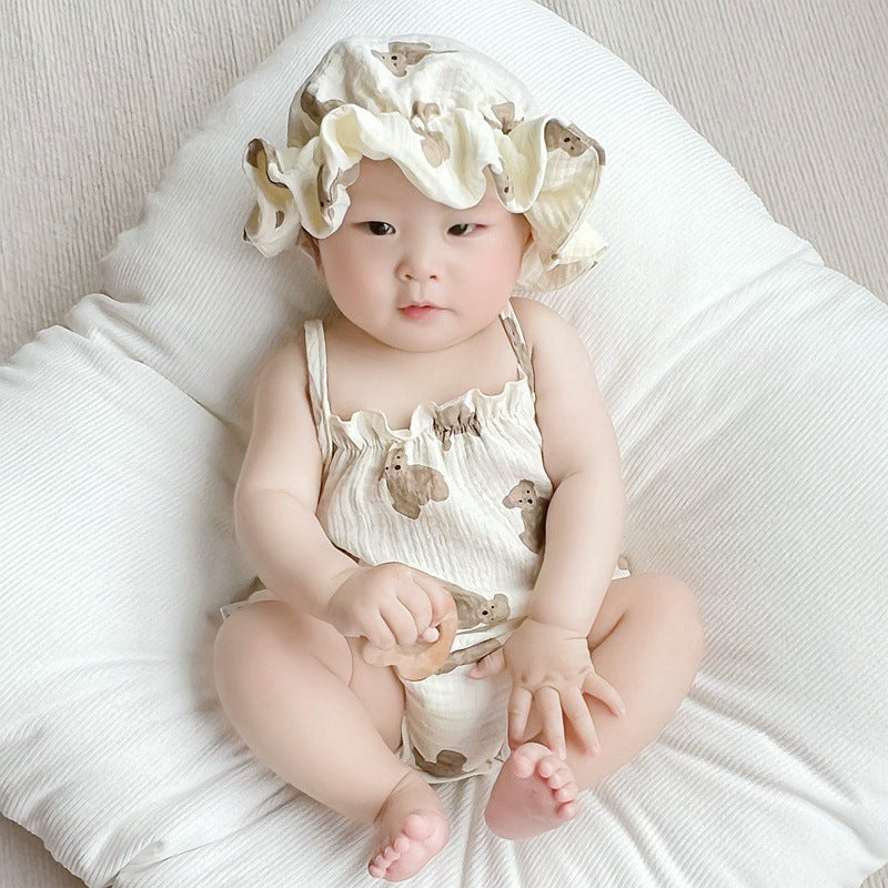 Baby Sleeveless Romper Onesie for Boys and Girls, Triangular Bodysuit