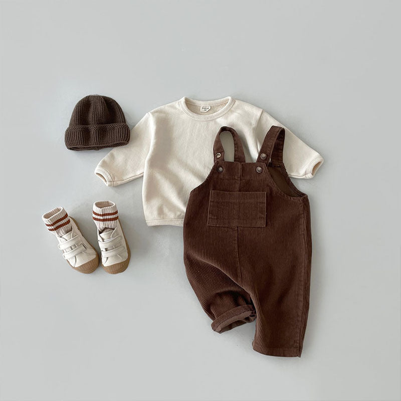 Multi colored corduroy casual overalls