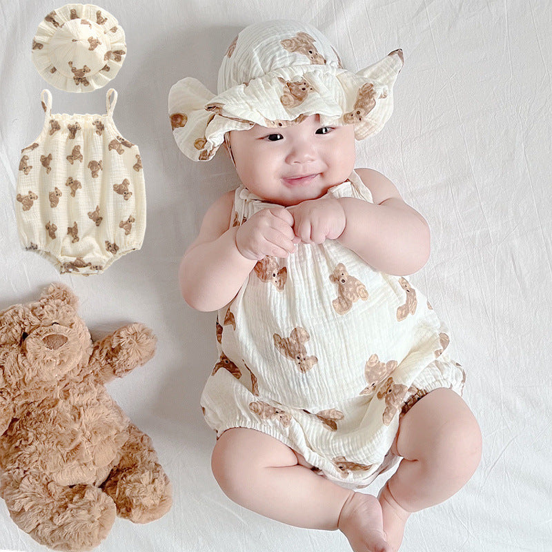 Baby Sleeveless Romper Onesie for Boys and Girls, Triangular Bodysuit