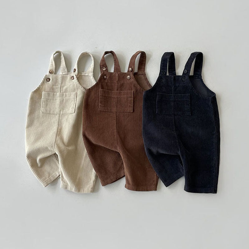 Multi colored corduroy casual overalls