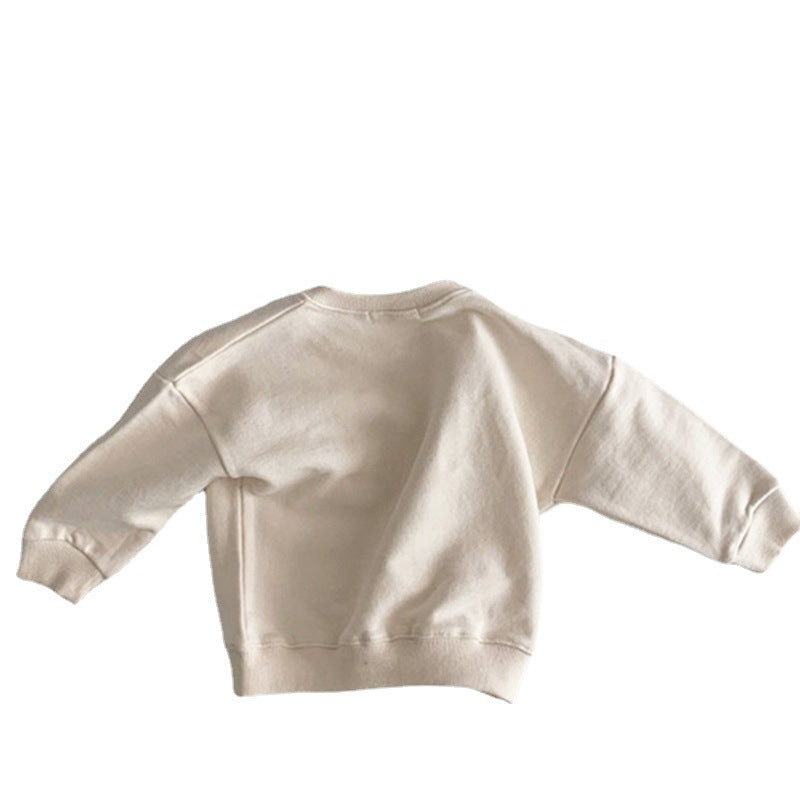 Cotton hoodie autumn/winter baby letter pullover