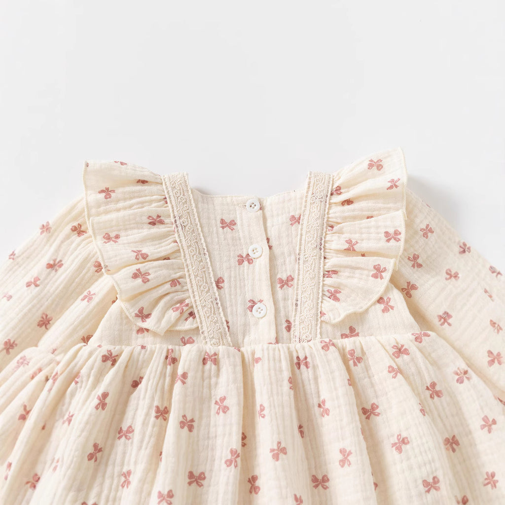 Cute Baby Girl Long Sleeve Dress, Sweet Infant Bodysuit Dress