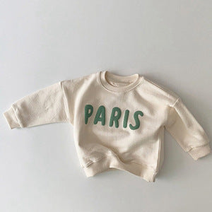 Cotton hoodie autumn/winter baby letter pullover