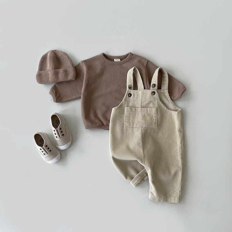 Multi colored corduroy casual overalls