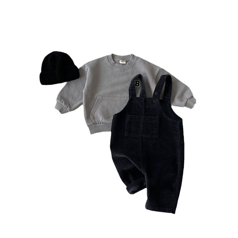 Multi colored corduroy casual overalls