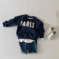 Cotton hoodie autumn/winter baby letter pullover