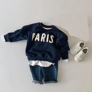 Cotton hoodie autumn/winter baby letter pullover