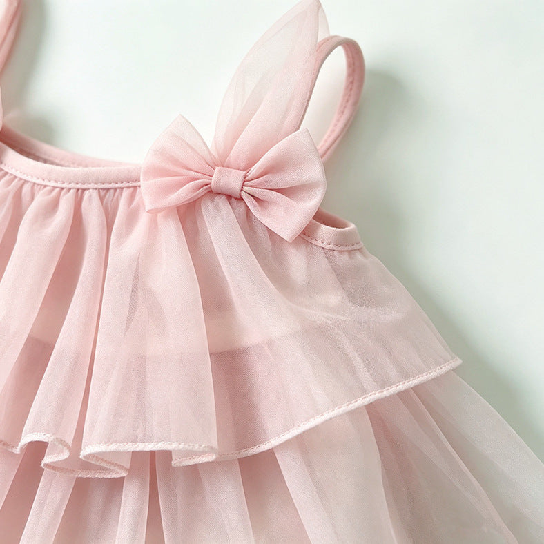 Cute Baby Girl  Dress, Sleeveless Layered Tulle Skirt, Princess Cake Dress