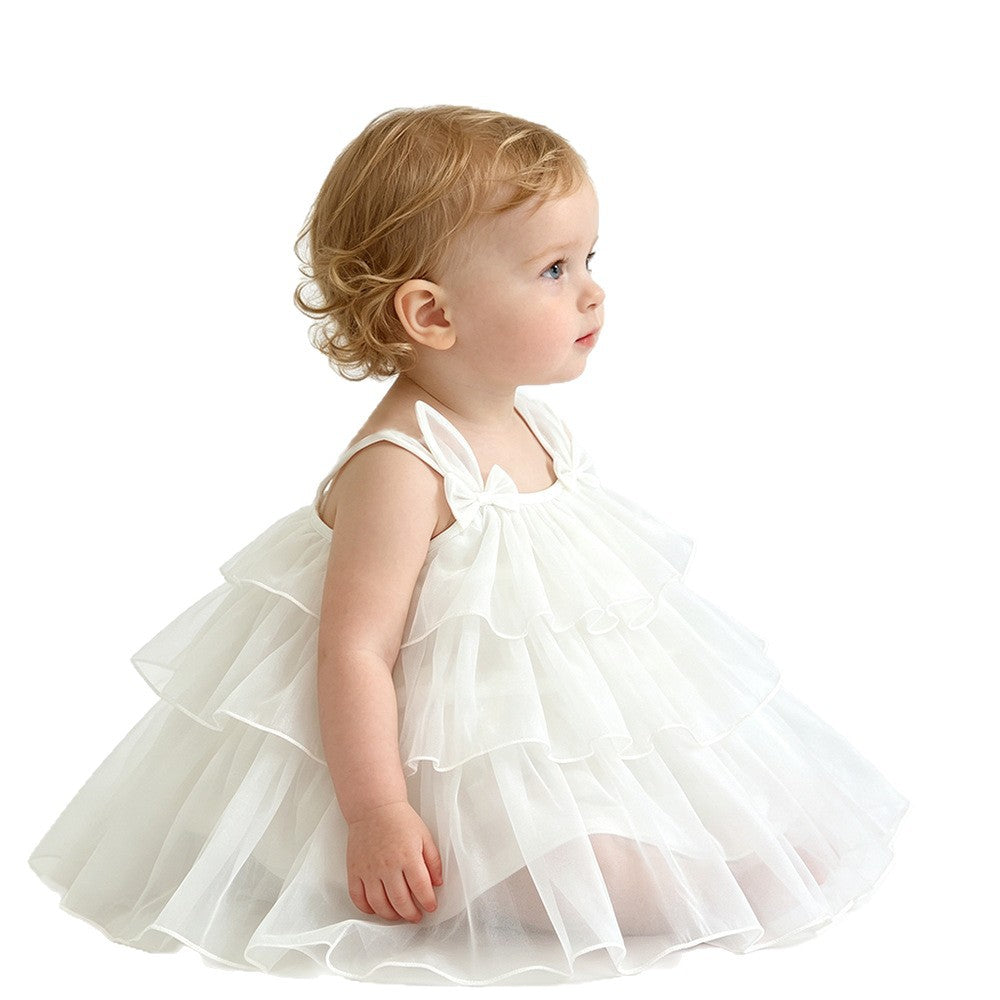 Cute Baby Girl  Dress, Sleeveless Layered Tulle Skirt, Princess Cake Dress
