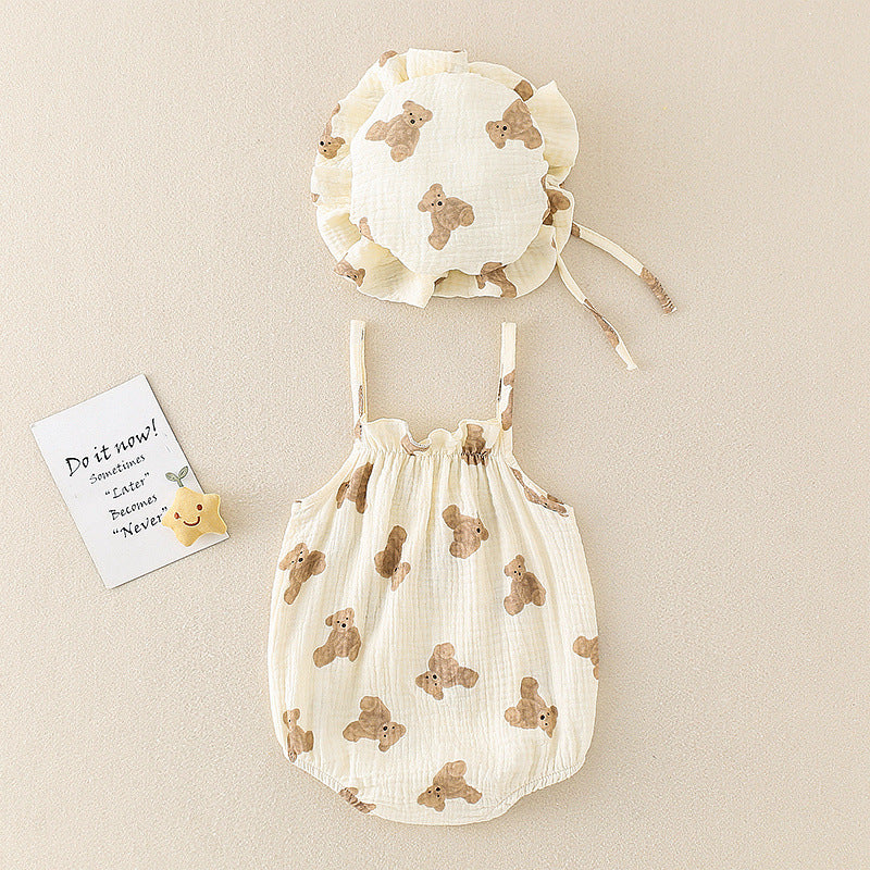Baby Sleeveless Romper Onesie for Boys and Girls, Triangular Bodysuit